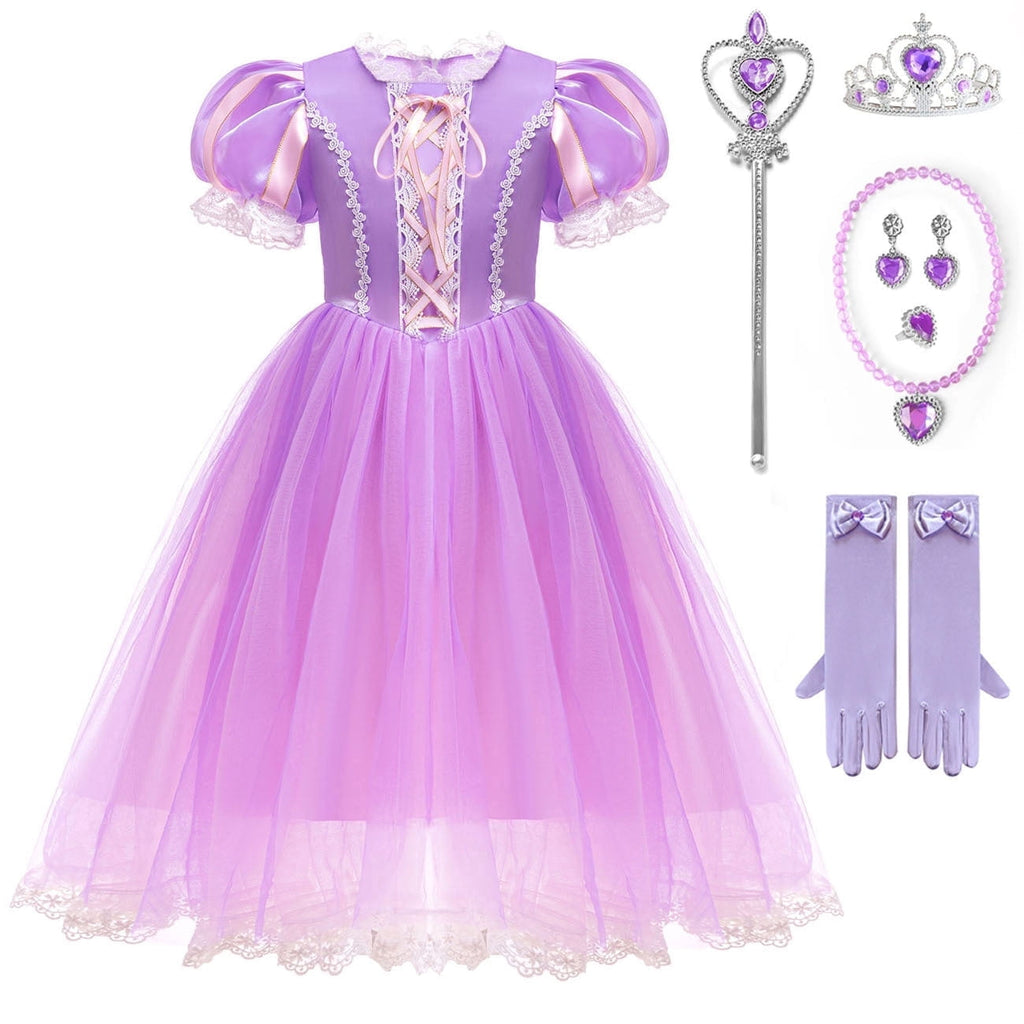 Girls Toddler Purple Princess Costume for Halloween Birthday Party Cosplay