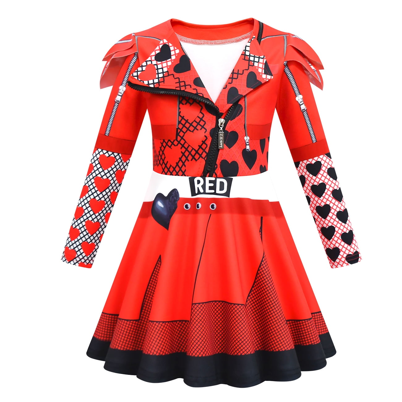 Tinyterrors™ Rise of Red Costume for Girls Zipper Jacket and Pants Red Halloween Dress Up 4-12 Years