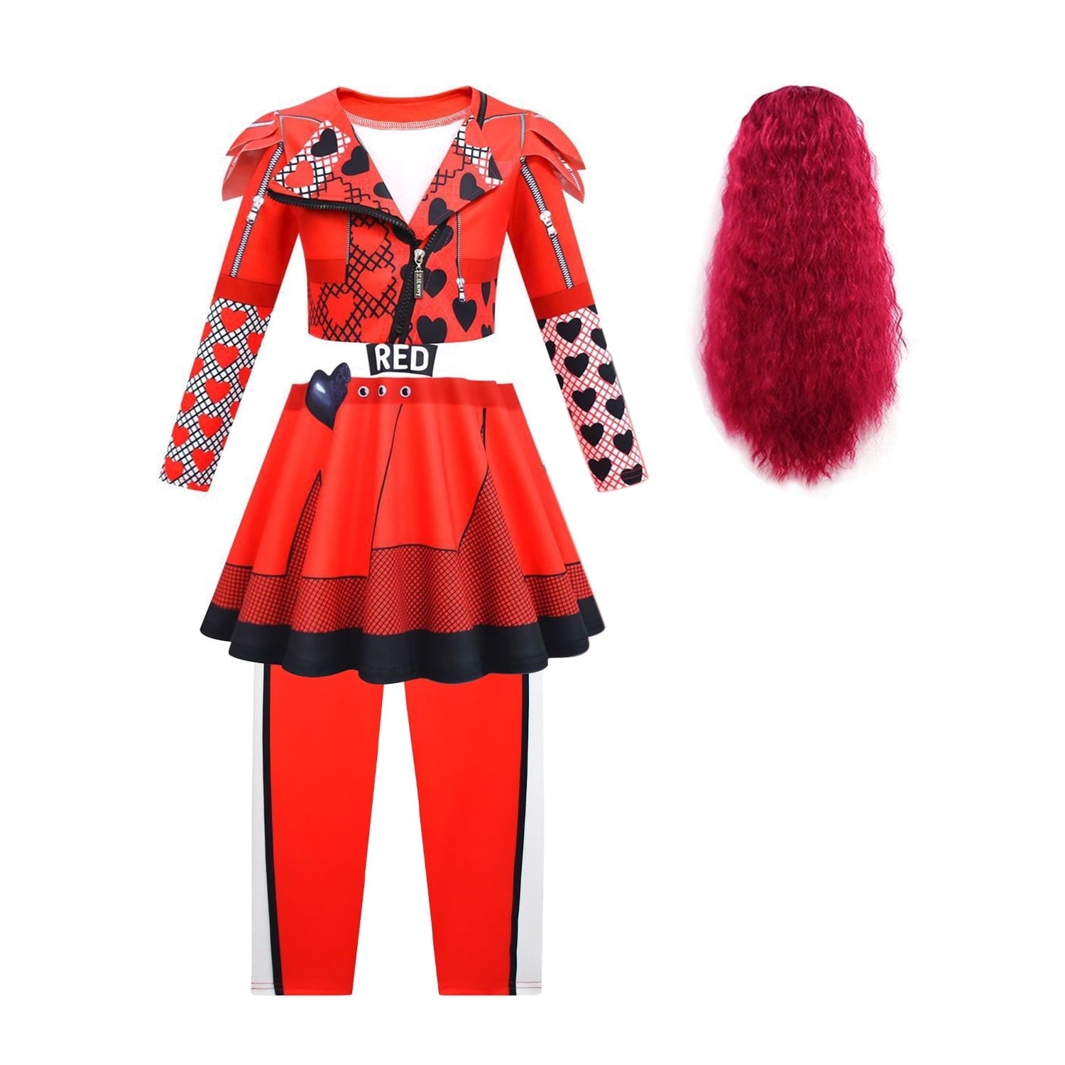 Tinyterrors™ Rise of Red Costume for Girls Zipper Jacket and Pants Red Halloween Dress Up 4-12 Years