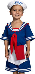 Scoops Ahoy Ice Cream Shop Sailor Kids Costume Set Children Halloween Cosplay (10/12)