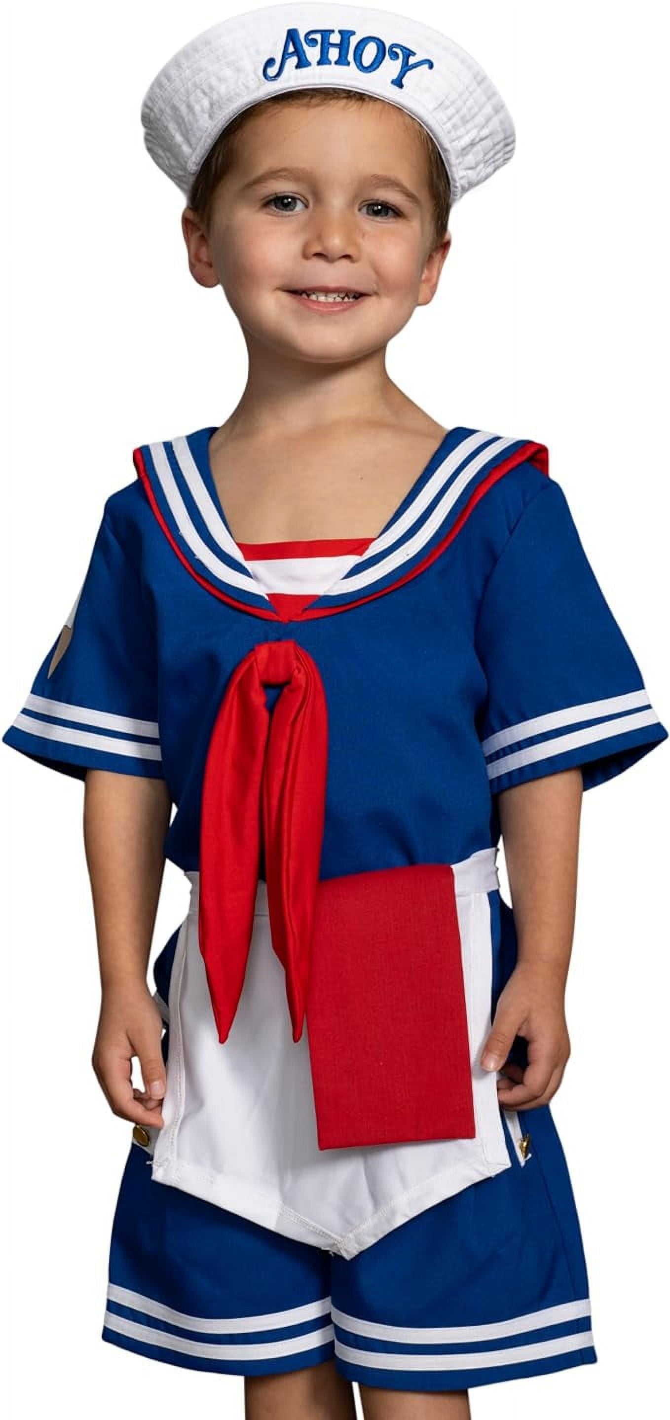 Scoops Ahoy Ice Cream Shop Sailor Kids Costume Set Children Halloween Cosplay (10/12)
