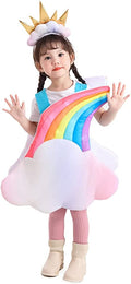 Seasons Child Light Up Rainbow Costume, Size 3-4T, Cloud 7 Colors Rainbow Outfits with Sun Headpiece