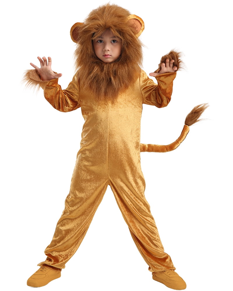 Seasons Child Lion Costume Animal Pretend Cosplay Costume,Size (10-12 Years)