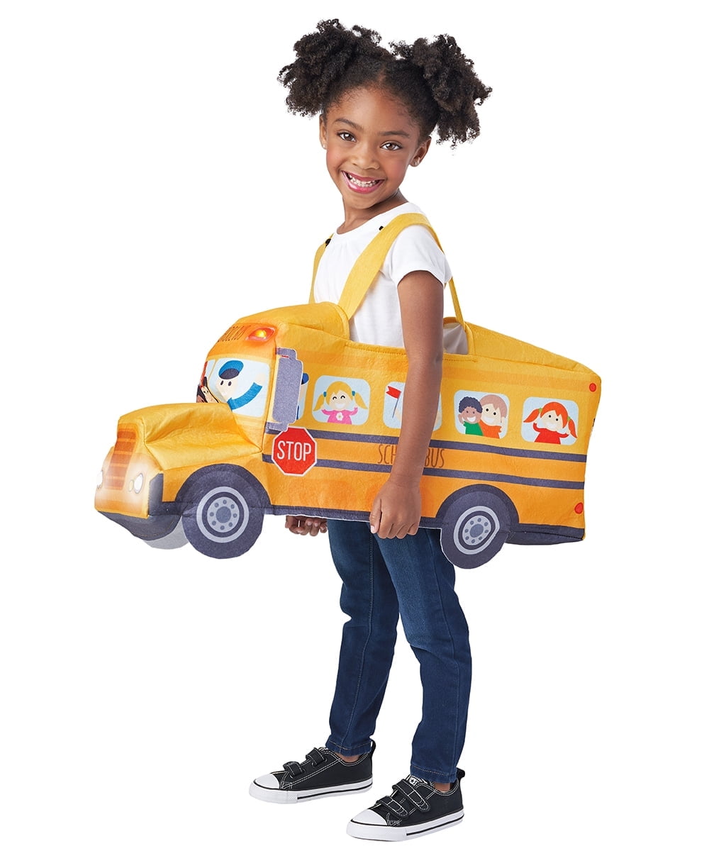 Seasons Halloween Costume Light And Sound School Bus Costume for 3-5 years Child