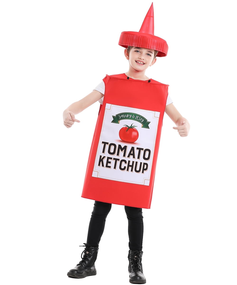 Seasons Mustard Costume Ketchup Cosplay Halloween Costume for Child 4-9 Years