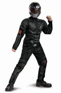 Snake Eyes Costume for Kids, Official GI Joe Costume with Muscles and Mask, Child Size Medium (7-8) Black