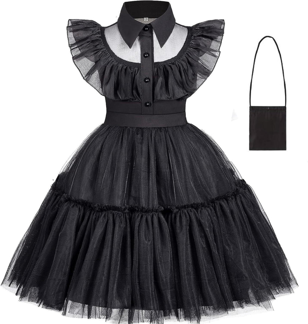 Tinyterrors™ Toddler Girls Black Dance Dress Halloween Cosplay Party Outfit