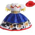 Little Girls Cowgirl Sequins Costume Dress Up Halloween Birthday Party Outfit with Hat 5-6Y