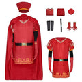  Unisex Adult King Farquaad Cosplay Costume Outfits Halloween Classic Role Farquaad Costume Red Cape Cloak Cap Suit