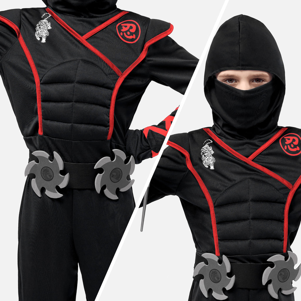  Kids Ninja Costume for Boys Halloween Fancy Dress Costume for Kids Age 3 & up
