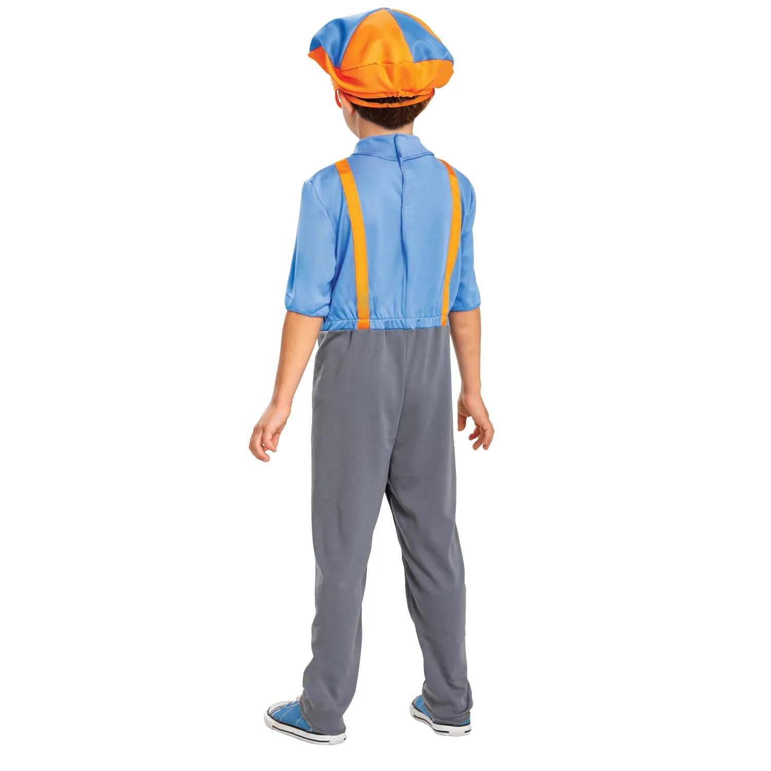  Toddler Boys' Official Blippi Jumpsuit with Hat and Bowtie Costume - Size 3T-4T