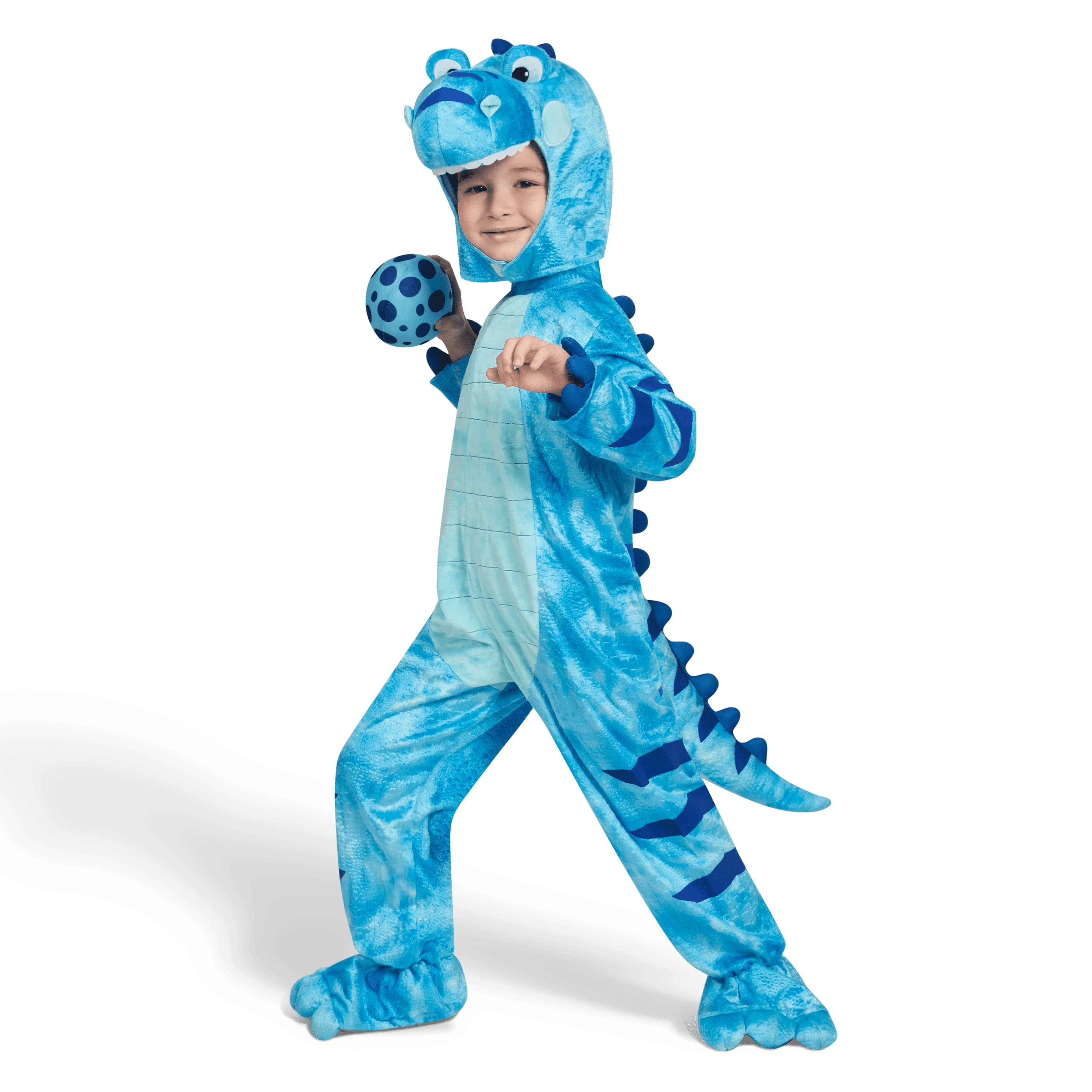 Halloween Realistic Blue Tyrannosaurus Rex Children's Dinosaur Costume (with Egg) Suitable for Infant and Toddler Halloween Dress up Party