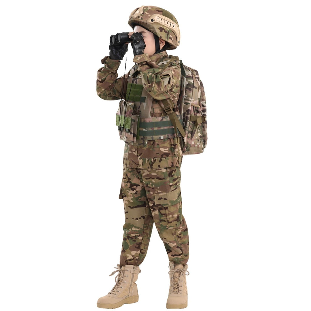 Children's Army Special Forces uniforms, children's camouflage uniforms, helmets, backpacks, and boy soldier Halloween role-play costumes