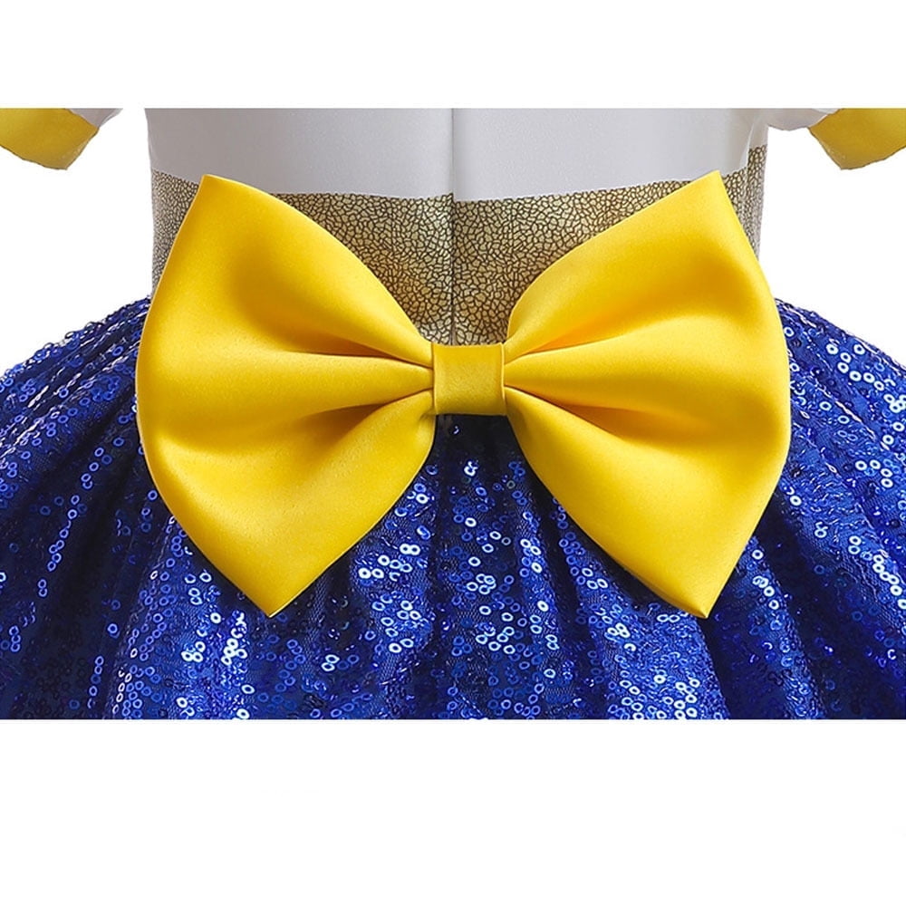 Little Girls Cowgirl Sequins Costume Dress Up Halloween Birthday Party Outfit with Hat 5-6Y
