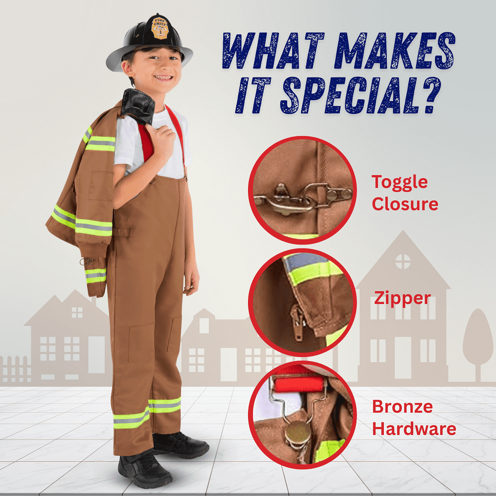 Dress Up America Fireman Costume for Kids - Role Play Firefighter Costume