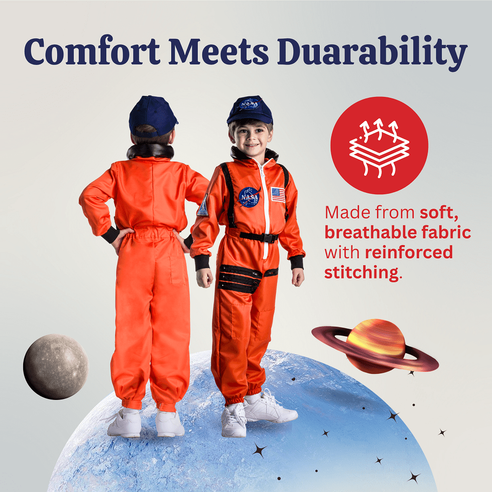 Dress Up America Astronaut Costume for Toddlers with NASA Patches, Toddler 2