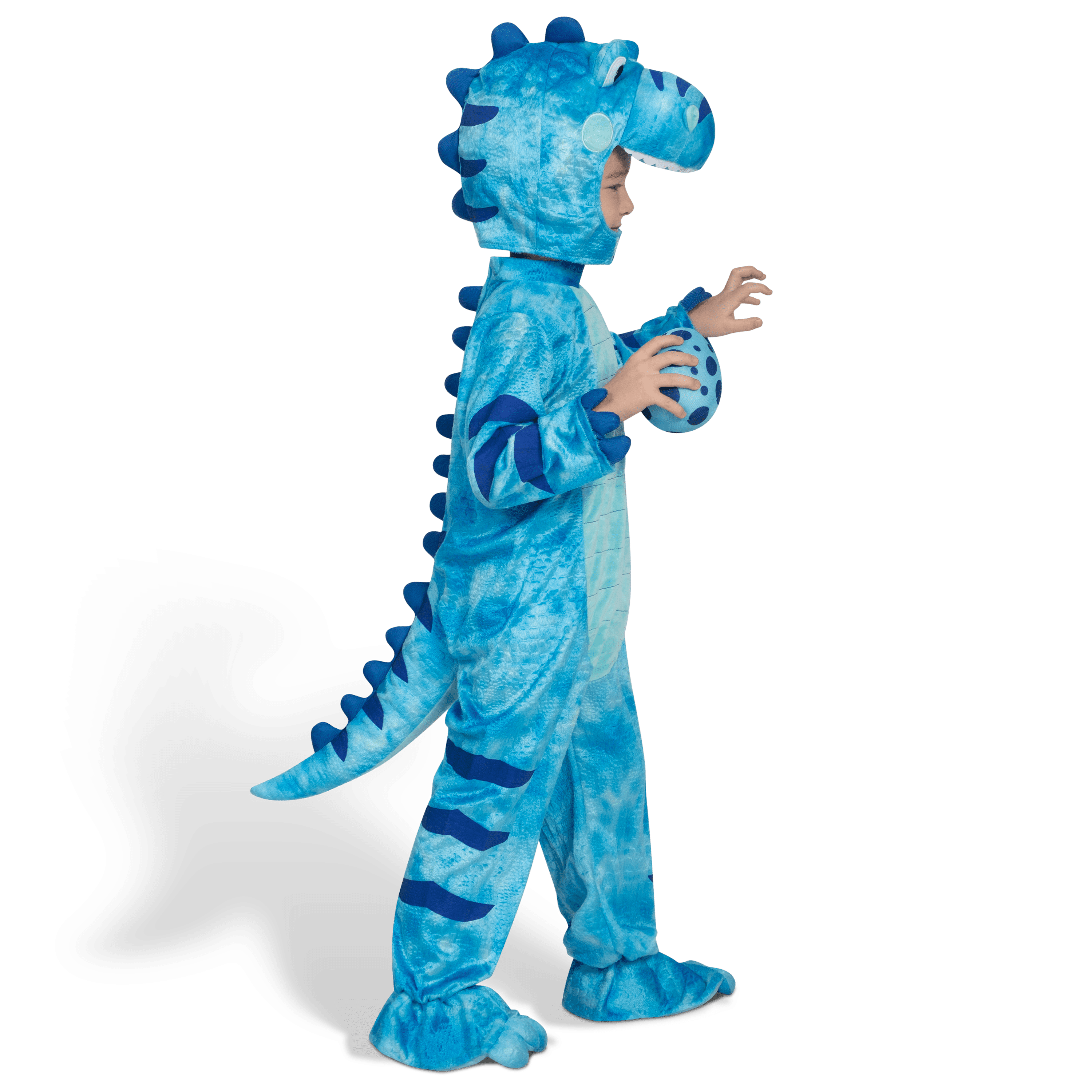  Halloween Realistic Blue Tyrannosaurus Rex Children's Dinosaur Costume (with Egg) Suitable for Infant and Toddler Halloween Dress up Party