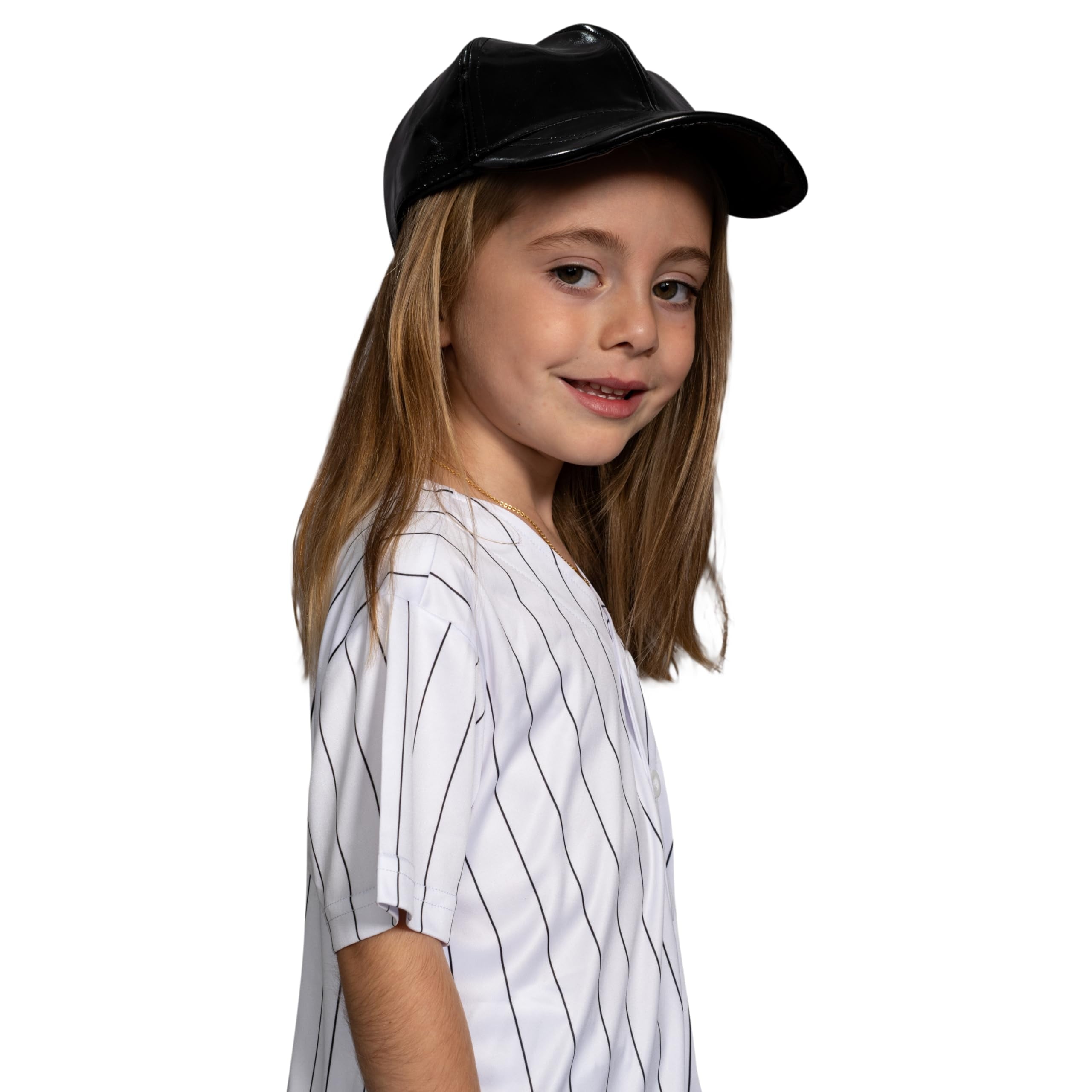 Warriors Baseball Team Pinstriped Jersey Pants and Hat Kids Halloween Costume Set
