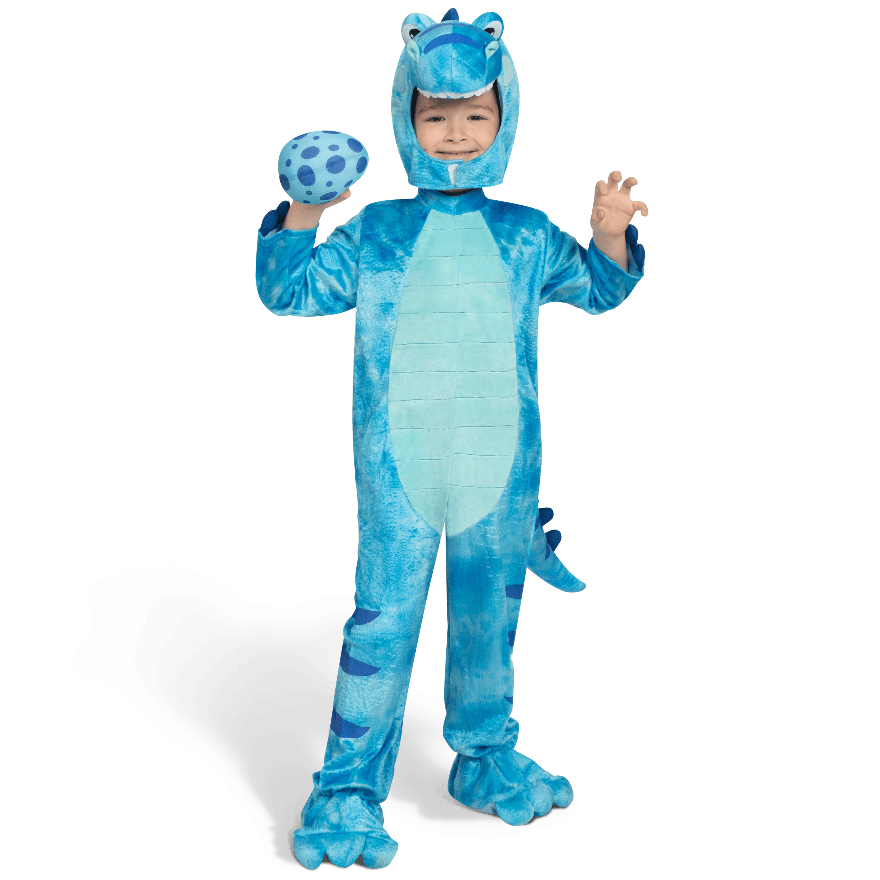  Halloween Realistic Blue Tyrannosaurus Rex Children's Dinosaur Costume (with Egg) Suitable for Infant and Toddler Halloween Dress up Party