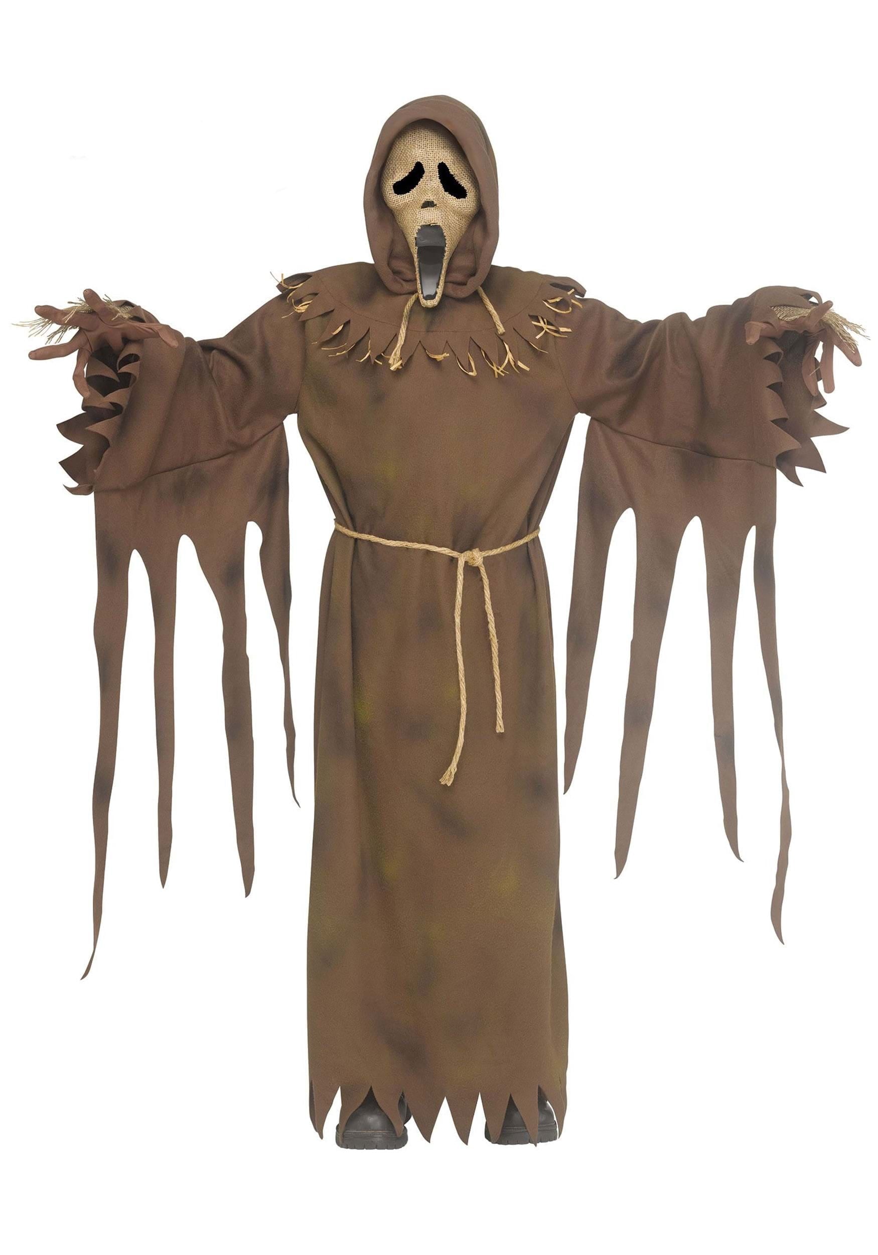 Ghost Face Kids' Scarecrow Halloween Costume Robe - White 8-10
