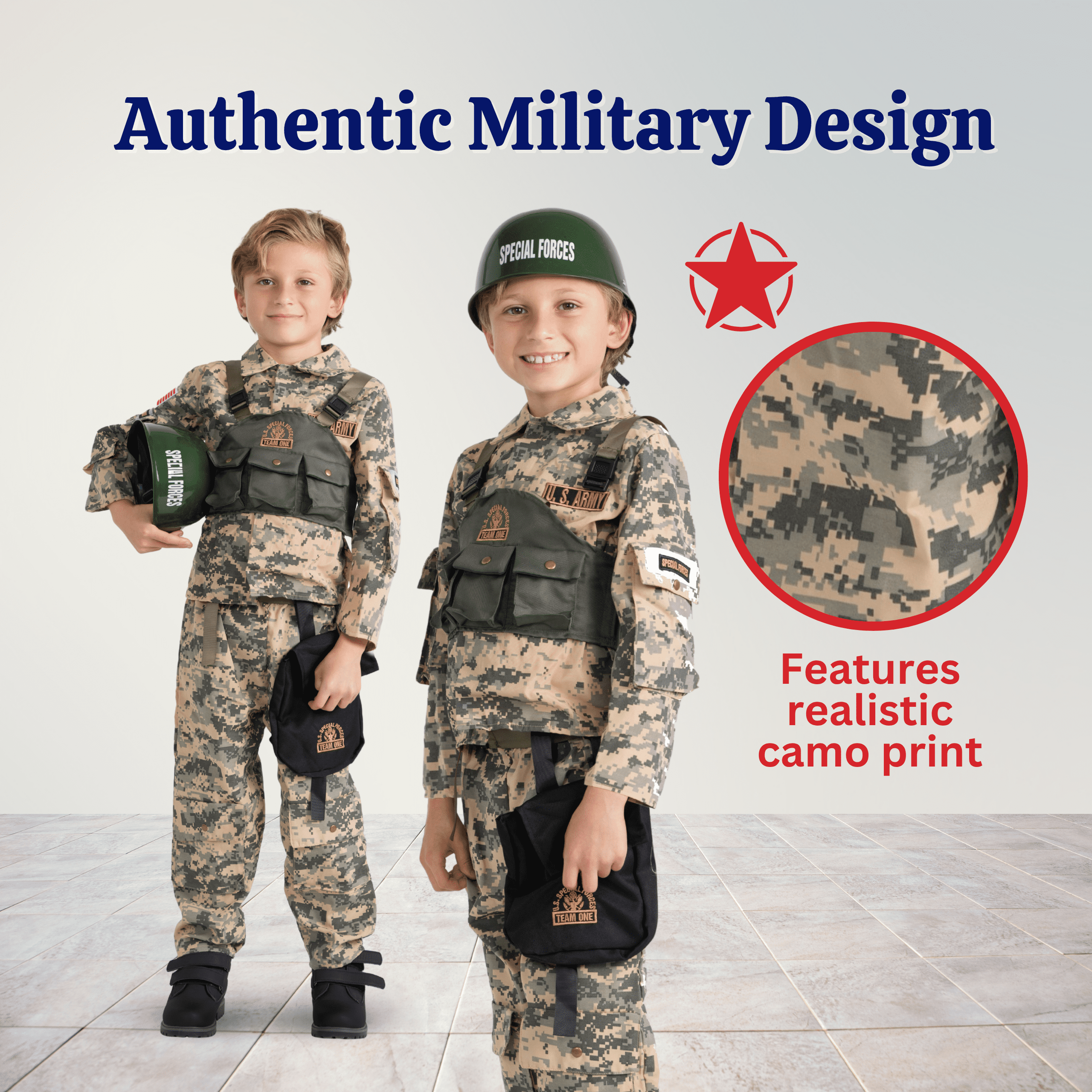 Dress Up America Forces Military Boy's Halloween Fancy-Dress Costume for Child, M