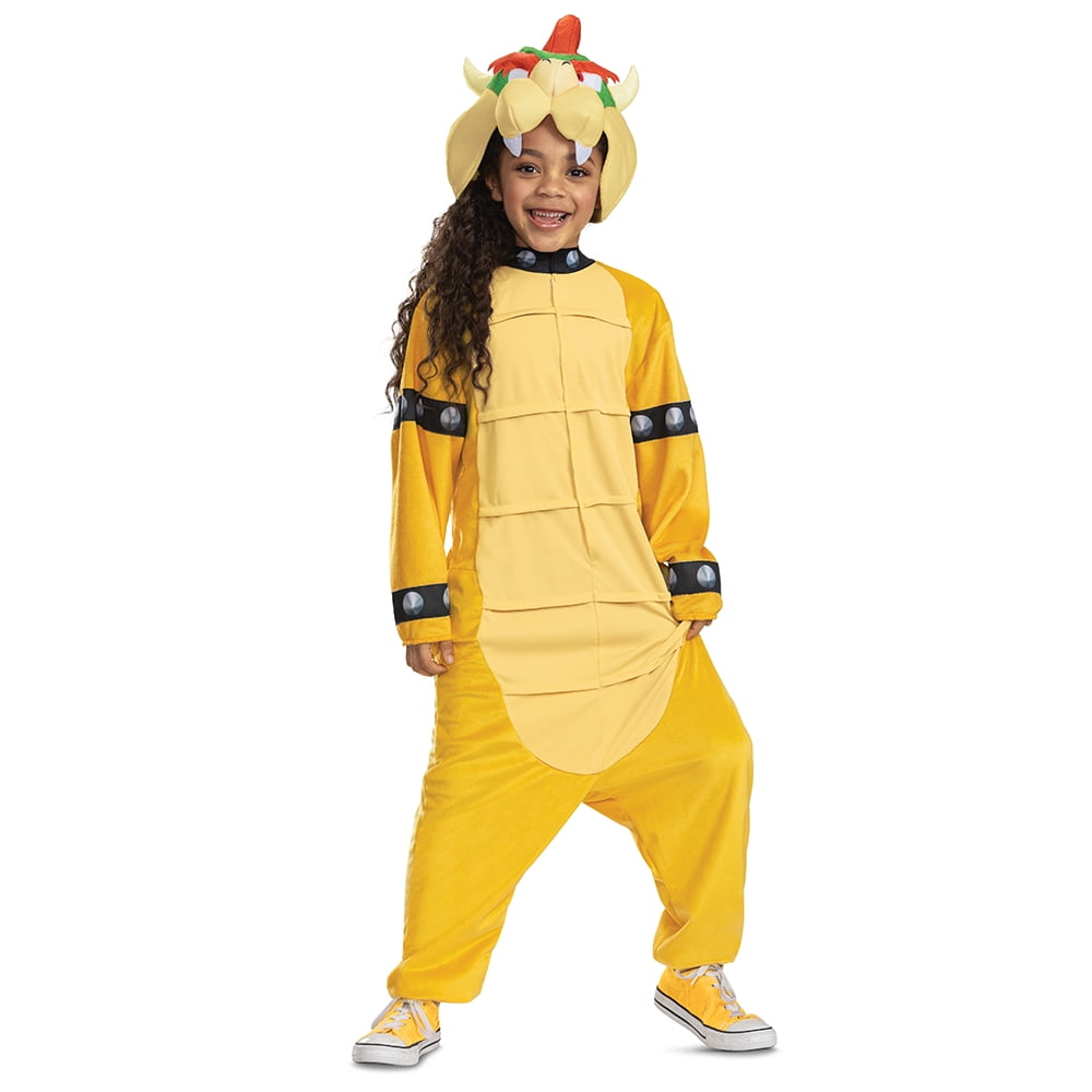 Unisex Size Medium (8-10) Bowser Hooded Jumpsuit Halloween Child Costume Super Mario Bros., 