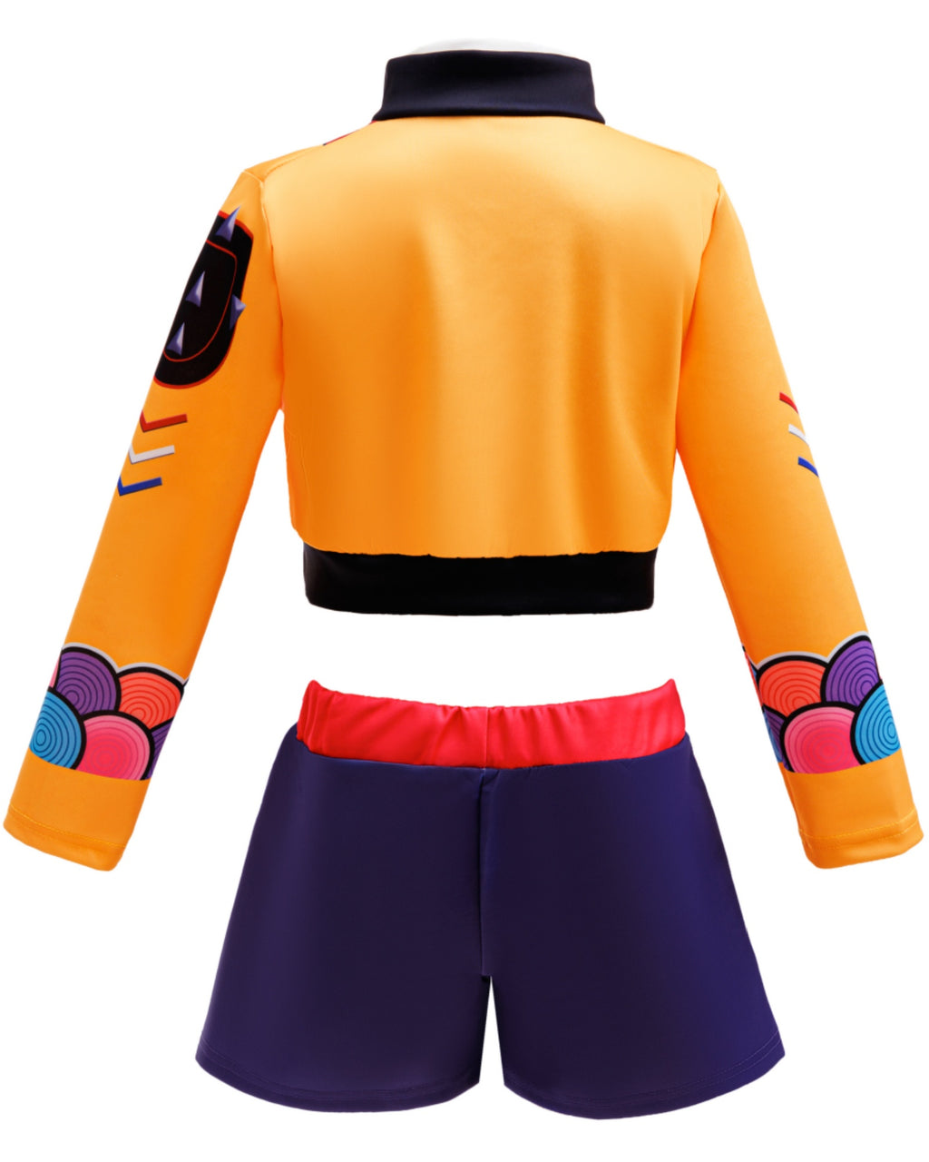 3in1 Sets Girls POP Singer Orange Costume Halloween Fancy Dress Up Kids Jacket Vest Short 9-10Y