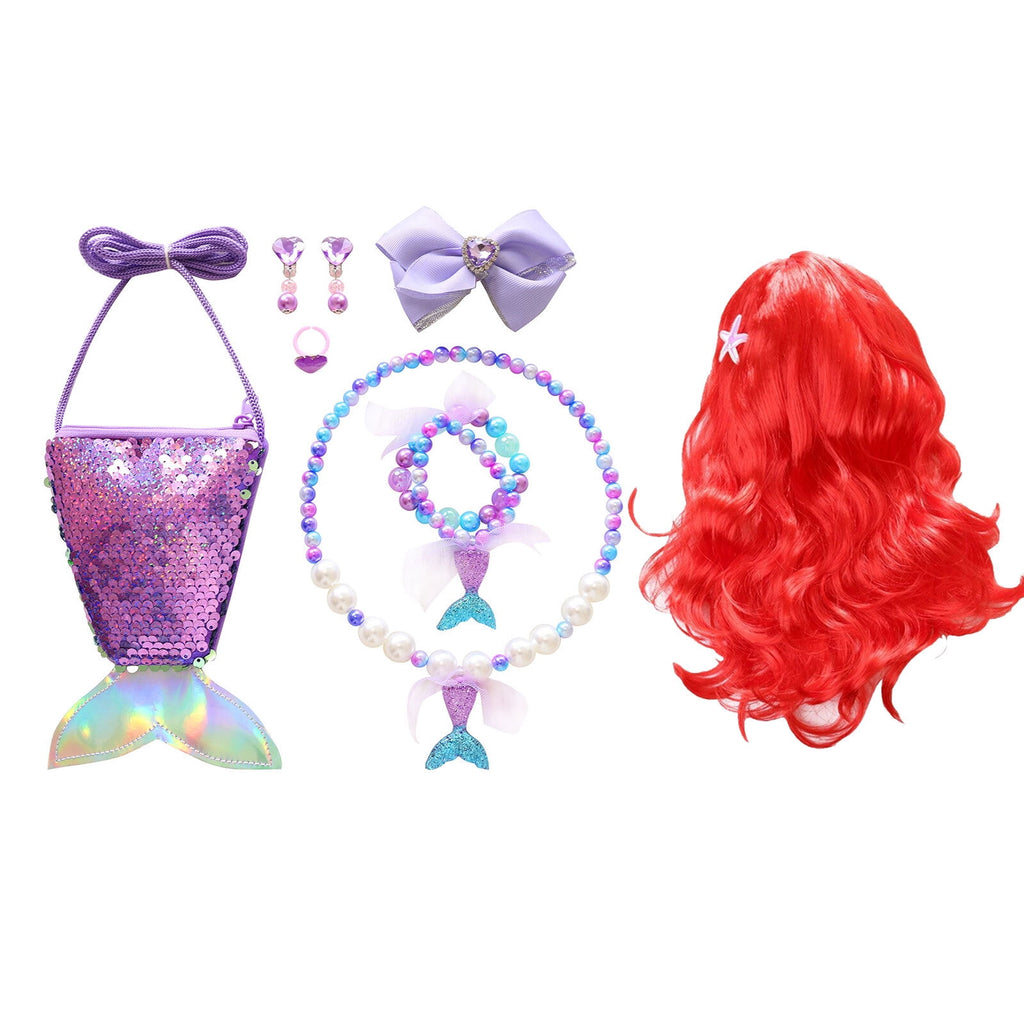 Girls Mermaid Princess Dress w/Accessories Halloween Costume Dress up 7-8 Year