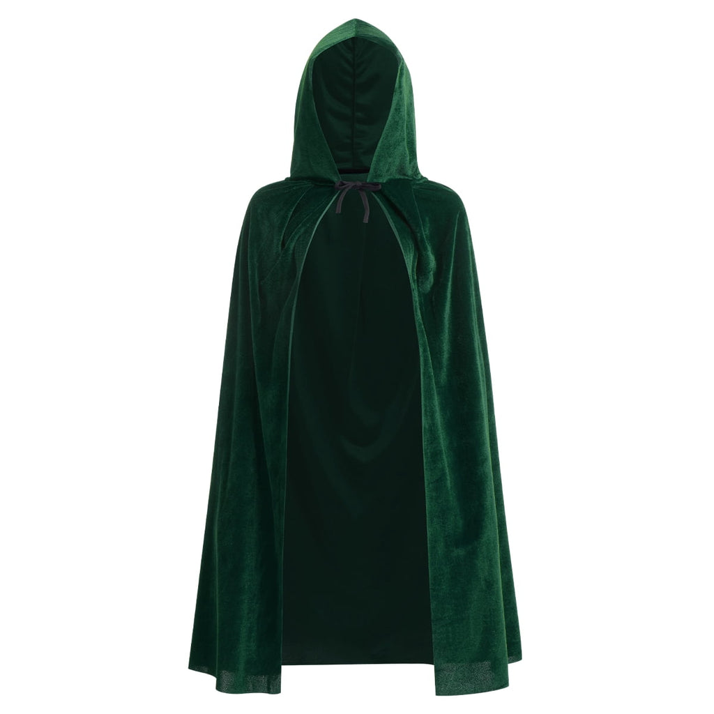 IBTOM CASTLE Kids Girls Witch Costumes Halloween Cosplay Costume Fancy Dress Cloak Witch Broom 3PCS Dress up Outfit 6-7 Years Green