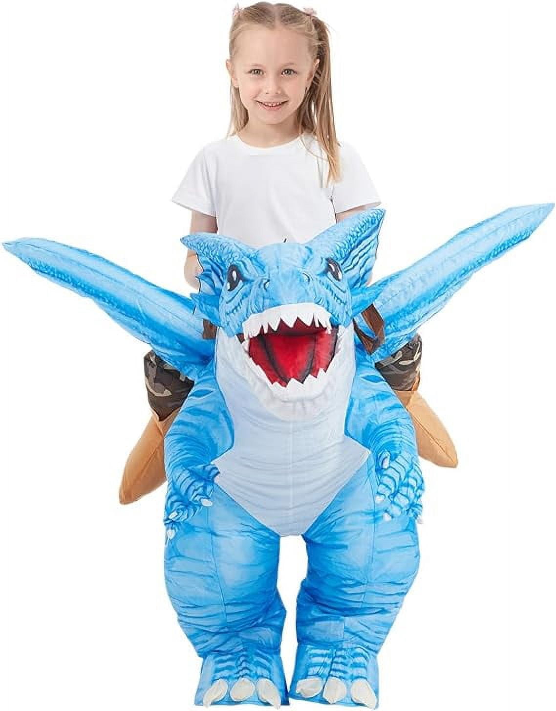  Kids Inflatable Dinosaur Costume, Blow Up Dinosaur Costume Inflatable Dino Costume, Funny Halloween Costumes for Boys Girls Unisex Blow Up Costume for Halloween/Party/Cosplay