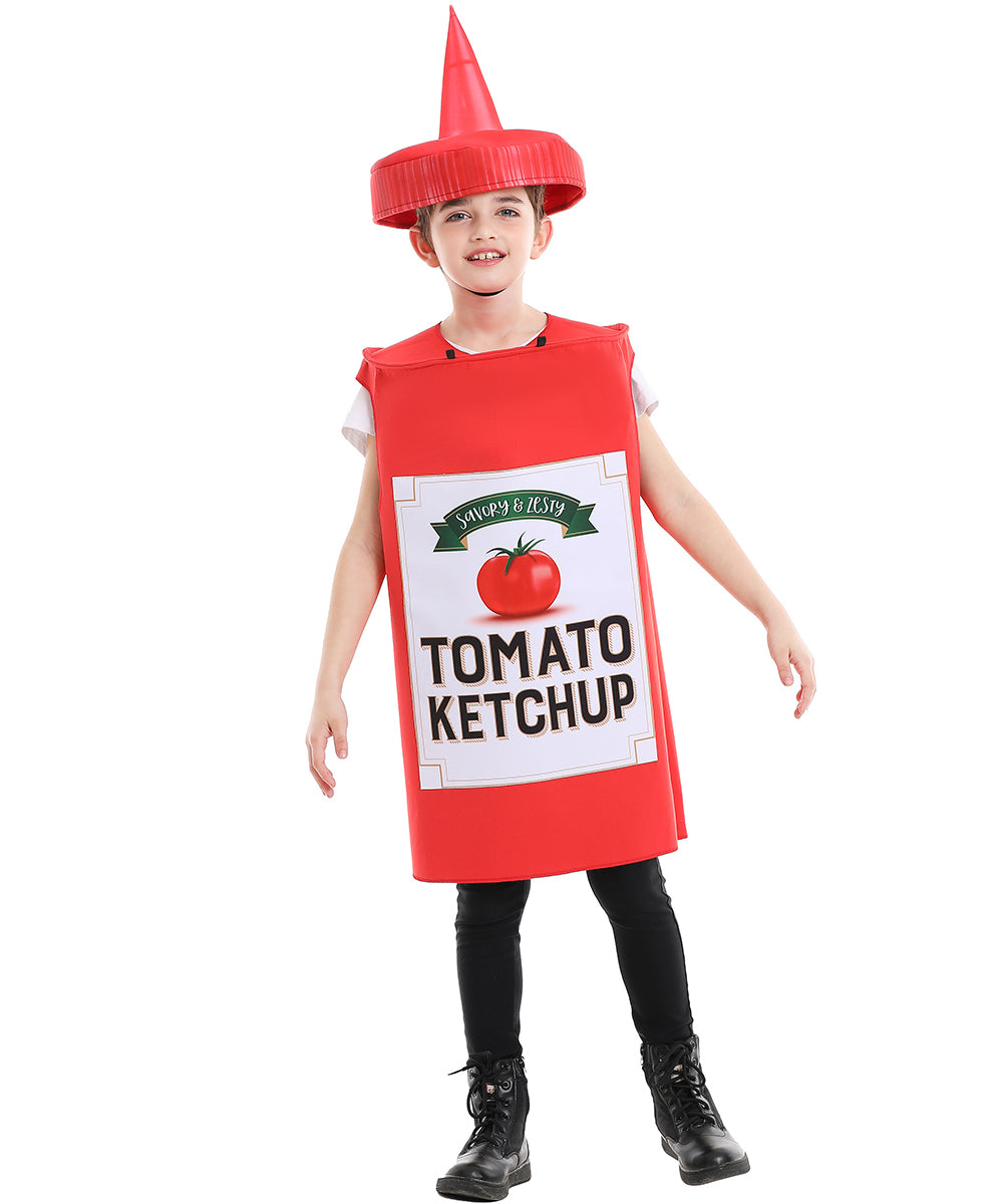 Seasons Mustard Costume Ketchup Cosplay Halloween Costume for Child 4-9 Years