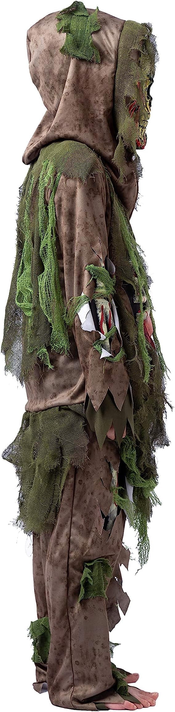  Halloween Swamp Skeleton Living Dead Zombie Costume for Boys, Scary Zombie Costume for Kids Halloween Monster Themed Party Dress Up