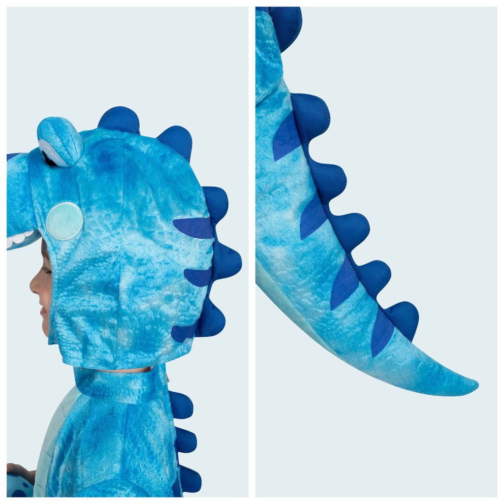  Halloween Realistic Blue Tyrannosaurus Rex Children's Dinosaur Costume (with Egg) Suitable for Infant and Toddler Halloween Dress up Party