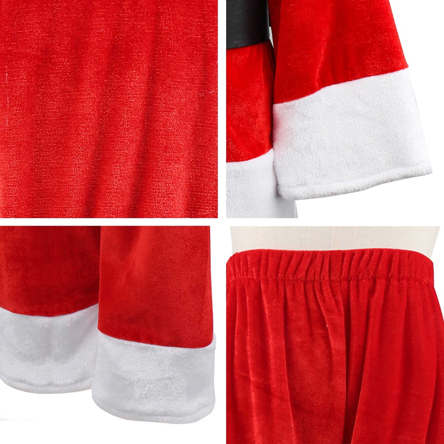  Child Santa Suit Deluxe Plush Christmas Childrens Santa Claus Kids Halloween Costume Cosplay for 4+ years