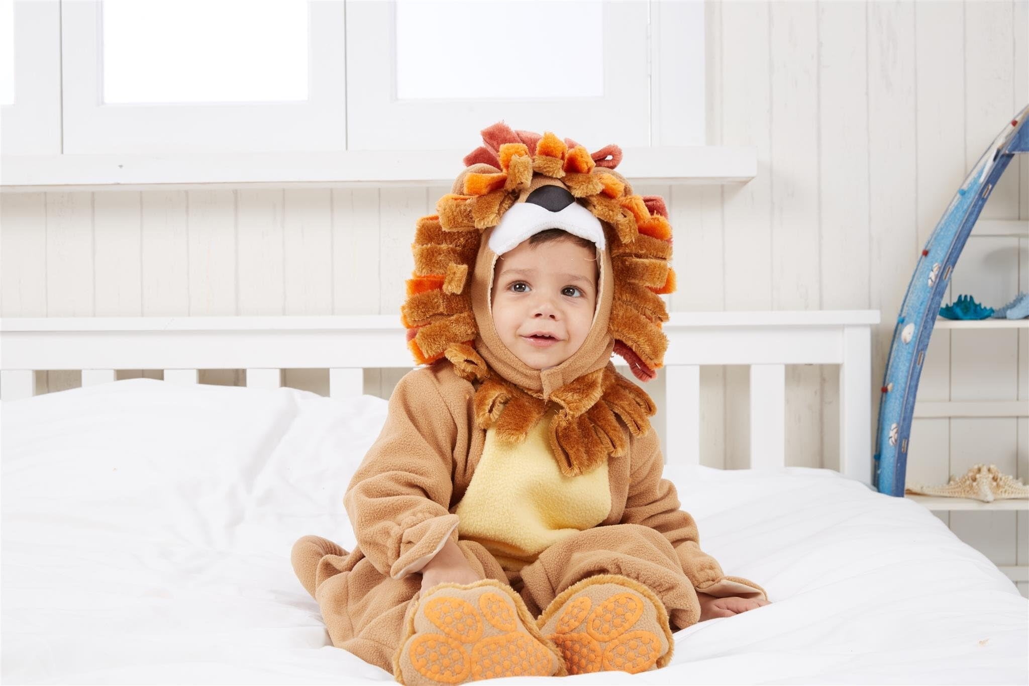  Baby Lion Costume with Toy Zebra for Infant, Halloween Animal Themed Party Role Playing Cosplay 18-24 Months