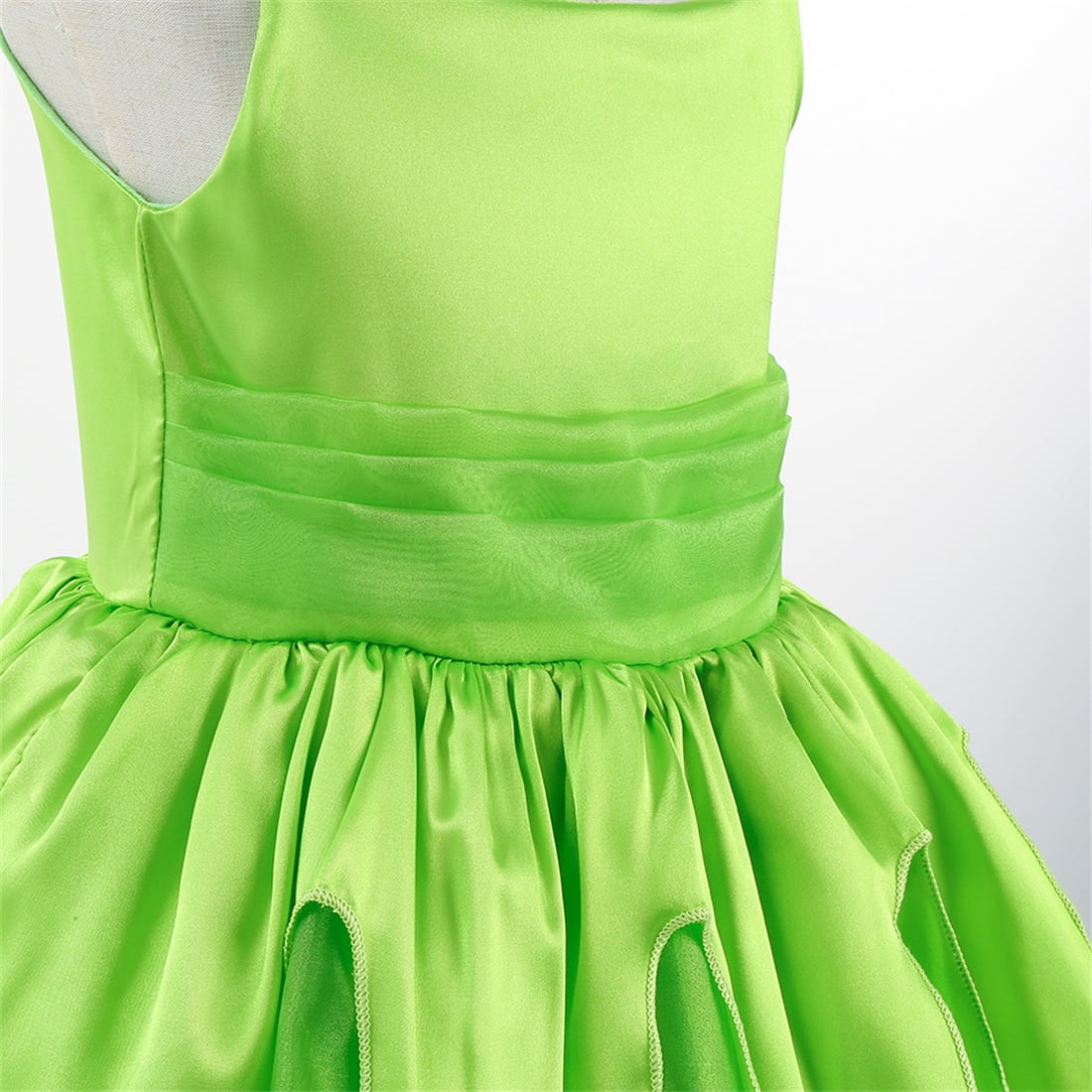  2-10Y Green Fairy Princess Dresses for Girls Christmas Halloween Costume Cosplay Dress Up with Wing & Accessories