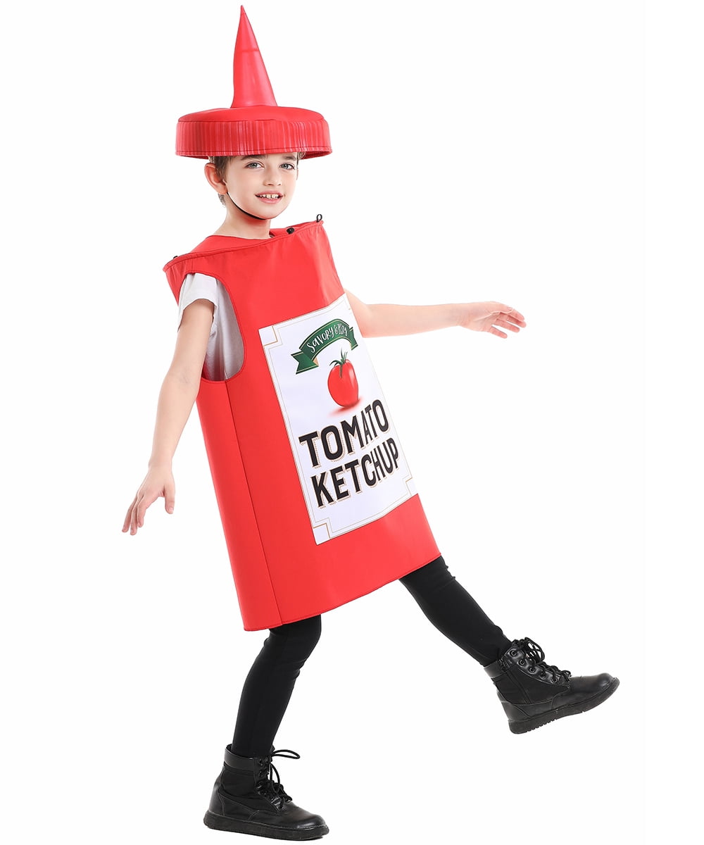 Seasons Mustard Costume Ketchup Cosplay Halloween Costume for Child 4-9 Years