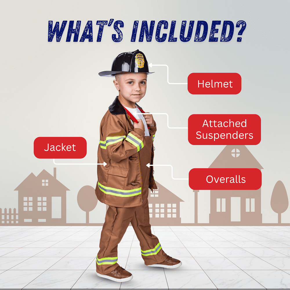 Dress Up America Fireman Costume for Kids - Role Play Firefighter Costume