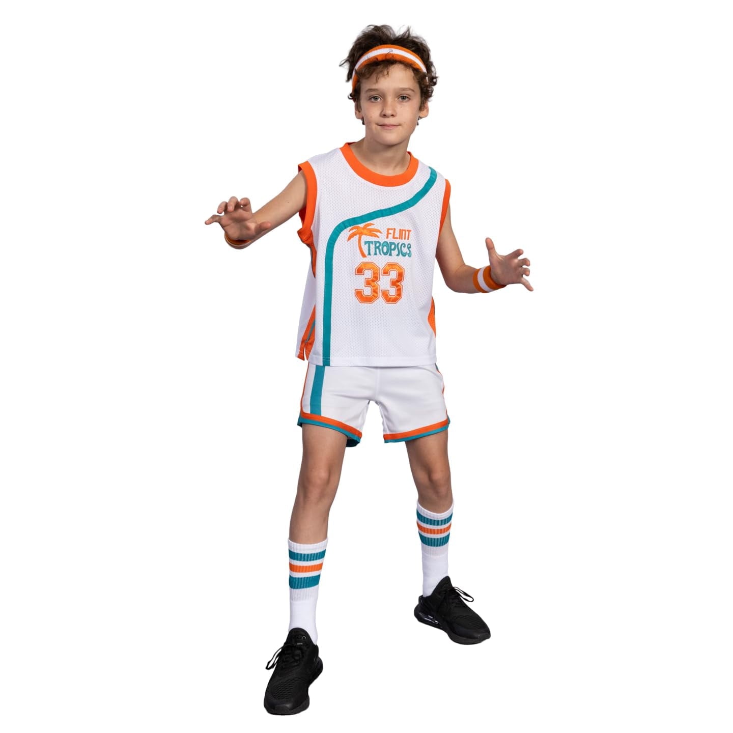 Jackie Moon 33 Basketball Jersey Flint Tropics Kids Complete Set Halloween Costume Cosplay (2)