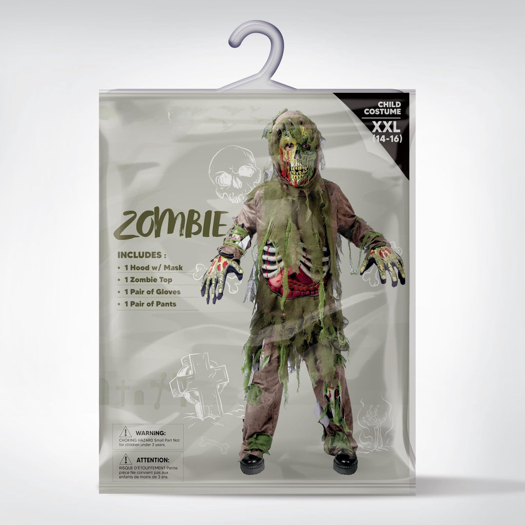  Halloween Swamp Skeleton Living Dead Zombie Costume for Boys, Scary Zombie Costume for Kids Halloween Monster Themed Party Dress Up
