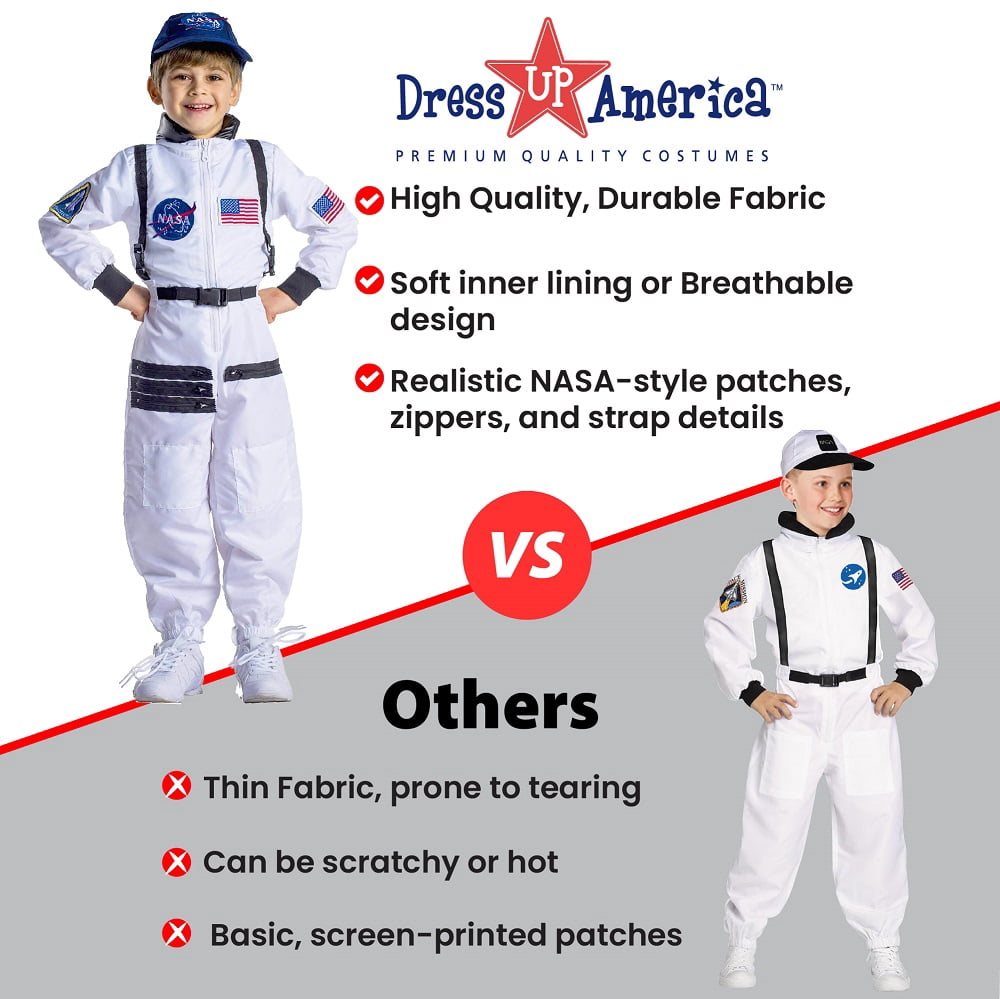 Dress Up America Astronaut Costume for Toddlers with NASA Patches, Toddler 2