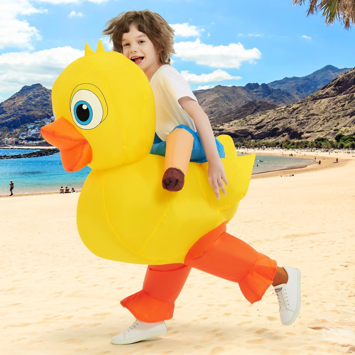COMIN Kids Duck Inflatable Costume Cute Inflatable Duck Costume Funny Party Cosplay Halloween Costume for Unisex Boys Girls
