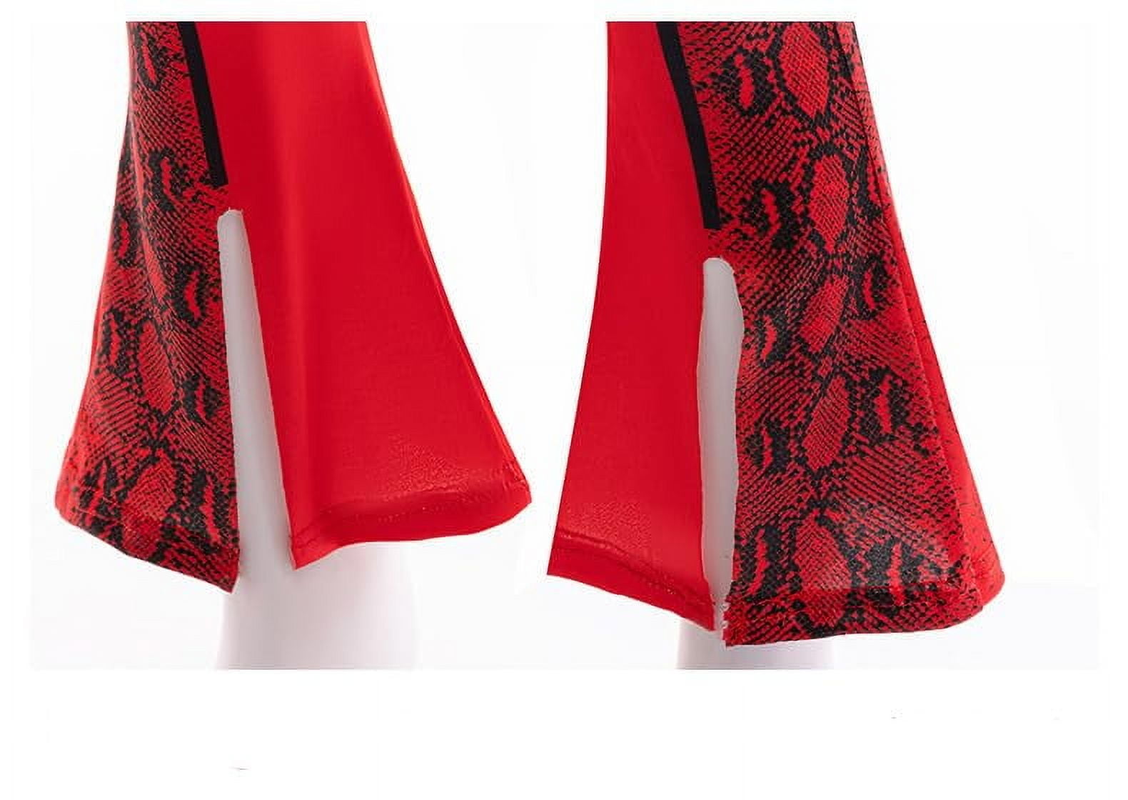 Kids Red Costume Girls Short Sleeves Jacket Top Flared Pants Wig 4pcs Halloween Princess Dress up 5-15Y