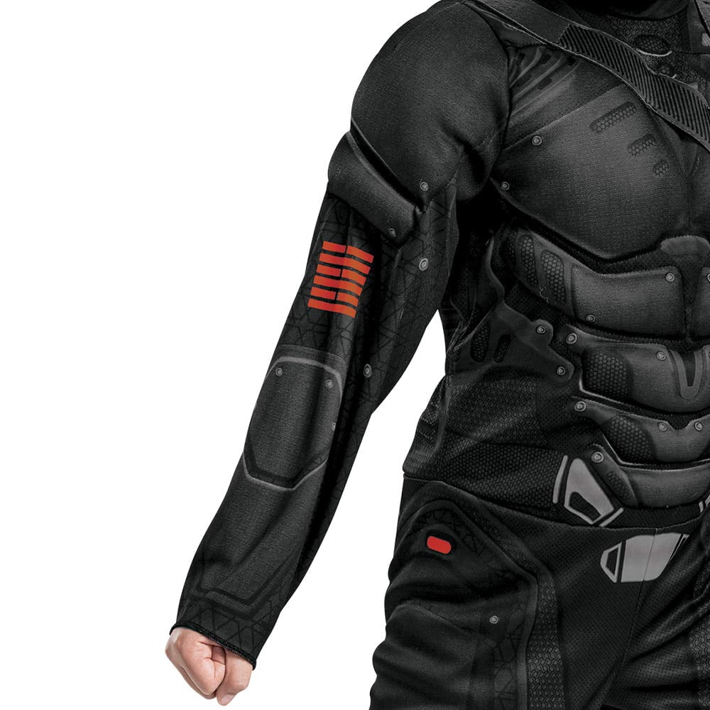 Snake Eyes Costume for Kids, Official GI Joe Costume with Muscles and Mask, Child Size Medium (7-8) Black