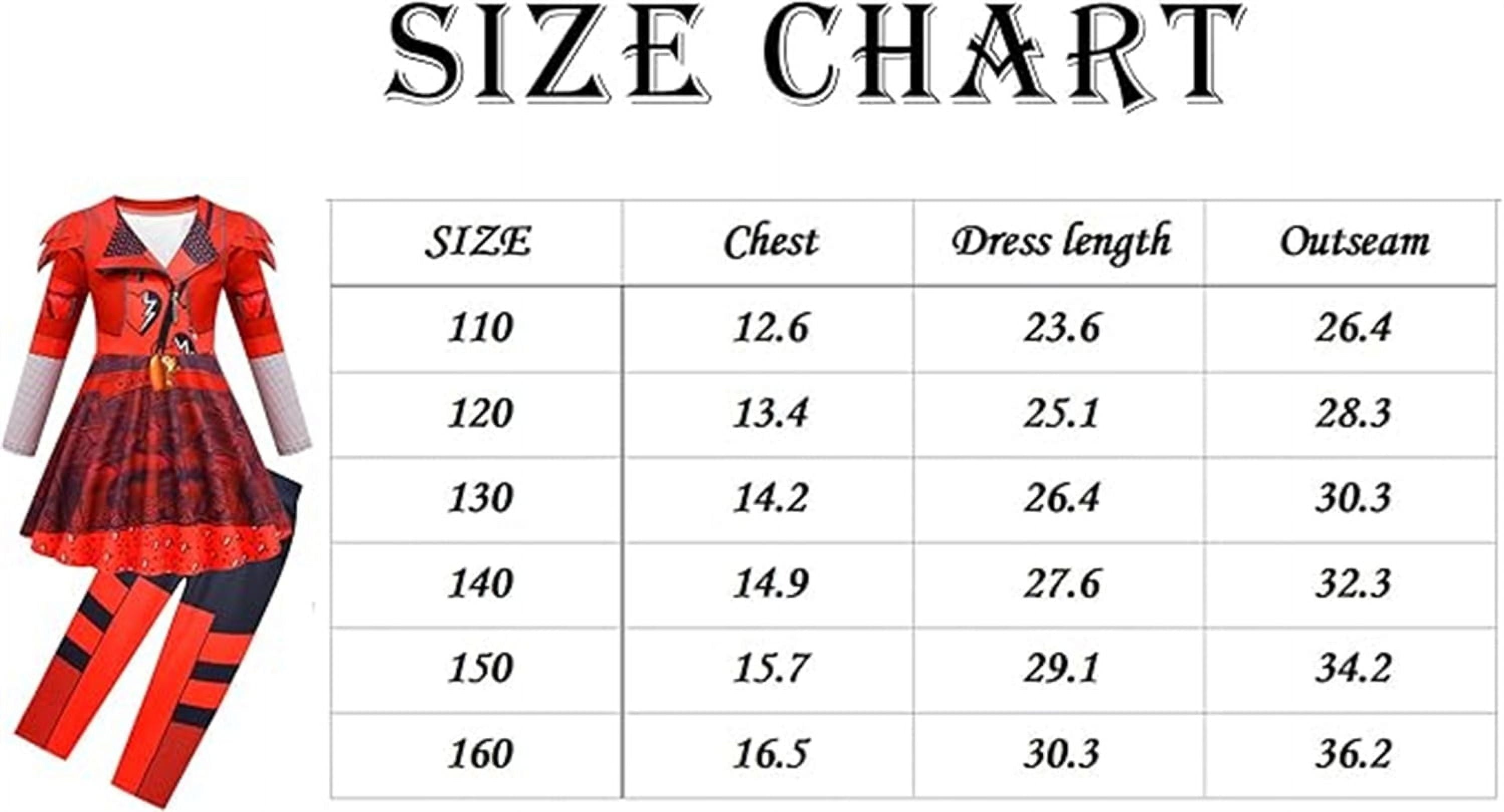  Rise of Red Costume for Girls Zipper Jacket and Pants Red Halloween Dress Up 4-12 Years