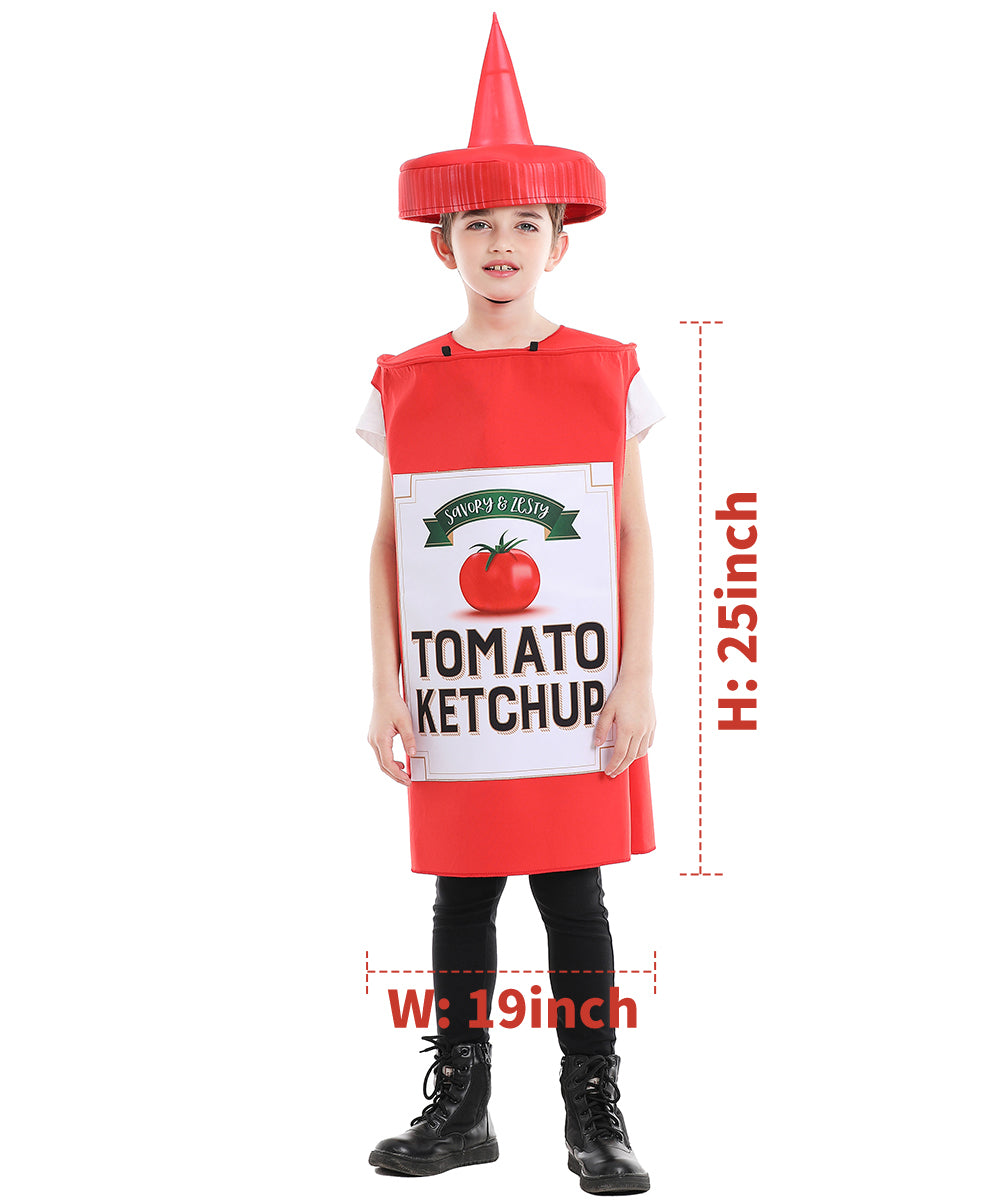 Seasons Mustard Costume Ketchup Cosplay Halloween Costume for Child 4-9 Years