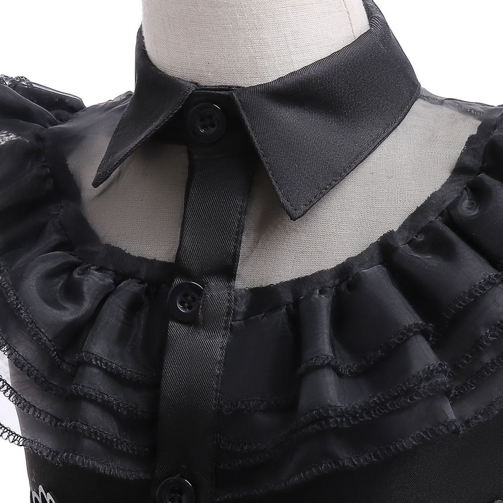 Girls Wednesday Addams Costumes Dress Kids Halloween Cosplay Party Outfit