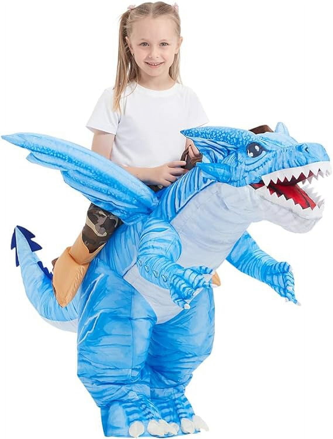  Kids Inflatable Dinosaur Costume, Blow Up Dinosaur Costume Inflatable Dino Costume, Funny Halloween Costumes for Boys Girls Unisex Blow Up Costume for Halloween/Party/Cosplay
