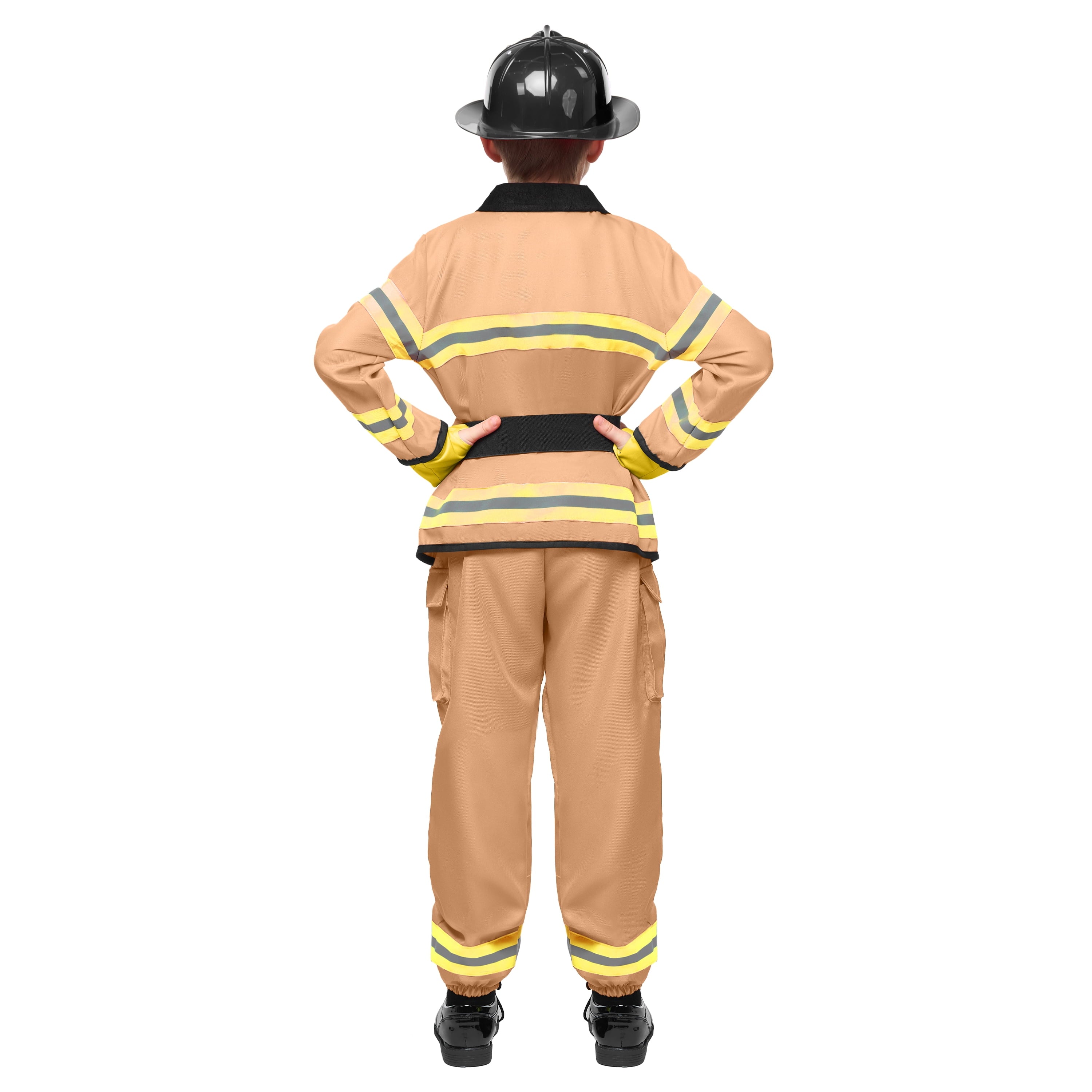  Halloween Kids Fireman Costume, Firefighter Costume for Boys Toddler Halloween Party Dress Up 3-7 Years