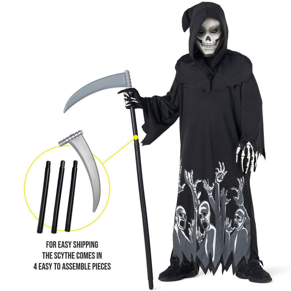  Kids Glow in the Dark Grim Reaper Costume Scy the Boy Girl Halloween Halloween Black L